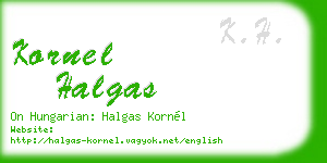 kornel halgas business card