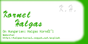 kornel halgas business card